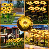 Lámpara Solar LED En Forma De Girasol Iluminación Decorativa Para Jardín Impermeable Luz De Paisaje Para Decoración Del Hogar - details 2