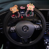 Funda De Volante De Coche Con Diseño De Dibujos Animados Antideslizante Transpirable Absorbedor De Sudor Guantes De Manija Para Coche Universal Tamaño 38cm - details 0