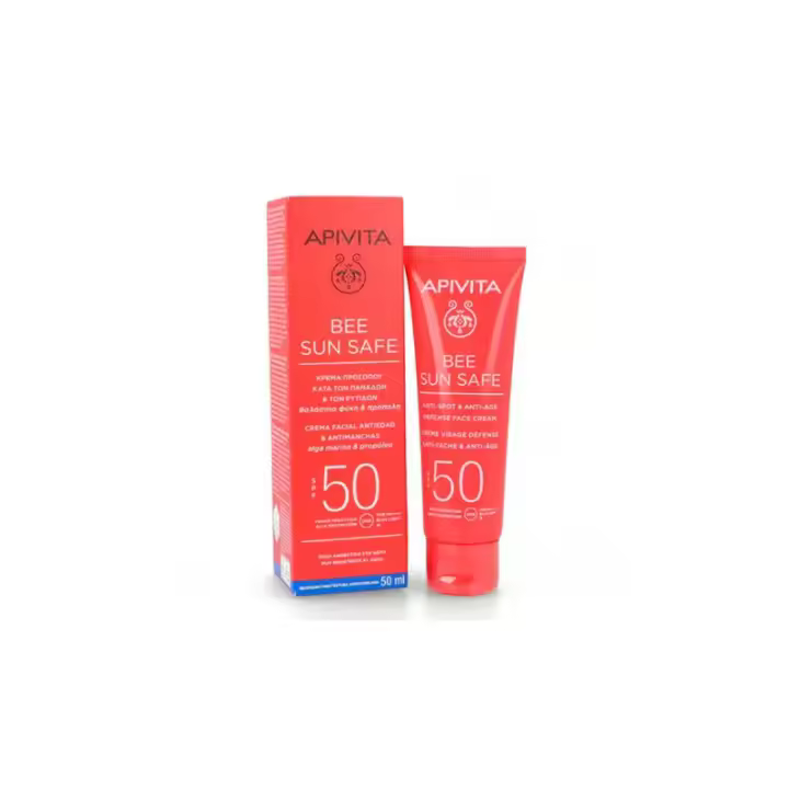 APIVITA BEE SUN SAFE CREMA FACIAL ANTIEDAD Y ANTIMANCHAS SPF50 50 ML - 1