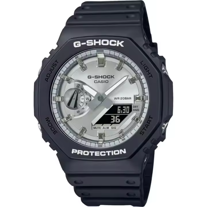 Reloj Casio G-SHOCK Esfera Metal Plateado Octogonal - GA-2100SB-1AER - 1