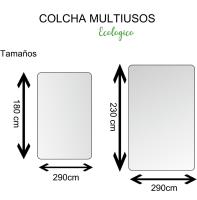 Manta Multiusos para Sofá y Cama, Colcha Foulard de Algodón-Poliéster, Cubresofá o Cubrecama Lavable, 180x290 cm, Suave y Resistente para Hogar, blanco, negro, beige, verde, marrón, gris, azul, turquesa, varios colores - details 1