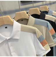 Camiseta Corta Para Hombre Polo Spliced Moda Verano Talla Grande Versátil Top Encantador Estilo Coreano Cuidado Facil - details 2