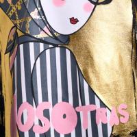 Vestido Grace Anabel Lee Corto - "Nunca subestimes" con Maxi Print y Foil Dorado - details 7