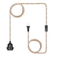 Cable Torcido De Hemp Con Enchufe EU E27 Soporte Para Lámpara Industrial Retro Para Lámparas Colgantes AC 85-265V - details 3