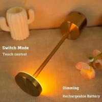 Lámpara De Mesa Moderna LED Recargable Táctil Con 3 Colores Para Decoración De Habitación Restaurante Bar Lámpara Atmosférica - details 6