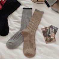 Calcetines Para Mujer Estilo Japonés Sencillo Moda Gruesos Cálidos Transpirables De Lana Calcetines Casuales De Alta Calidad Talla Única - details 7