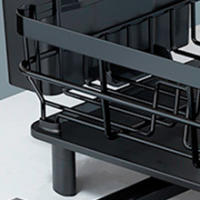 Marctani Escurreplatos de Acero Inoxidable - Escurridor de Platos de Alta Capacidad - Estante de Secado de Metal con Soporte para Cubiertos Extraible y Caño de Drenaje Giratorio (2 Pisos, Negro) - details 8