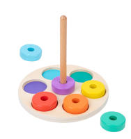 Juguetes Educativos Montessori Para Niños Bloques Arcoíris De Madera Juego De Ensamblaje De Colores Y Formas Entrenamiento De Motricidad Finas Para Bebés Y Niños Pequeños - details 1