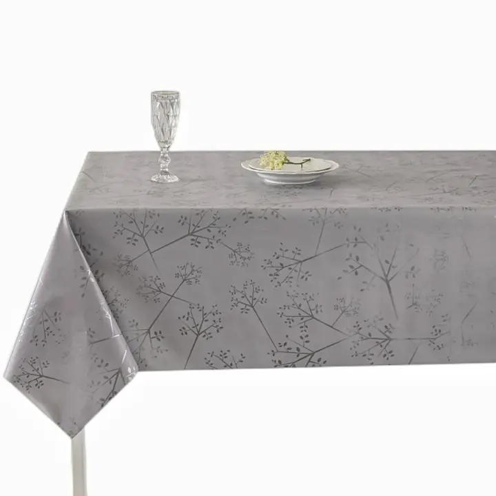 hule mesa rectangular, manteles mesa, mantel, mantel hule, mesa comedor, mantel mesa rectangular, mantel pvc mesa rectangular, Para mesa del hogar, Impermeable, Modernos, Comedor, Fácil de limpiar, Lamina superior 100% PVC, Plata, Blanco. - 1