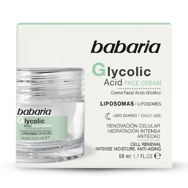 BABARIA Crema Facial Ácido Glicólico | Crema facial regeneradora anti-edad 50ML - 1