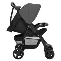 vidaXL Carrito de bebés 3 en 1 de acero gris oscuro y negro - details 7