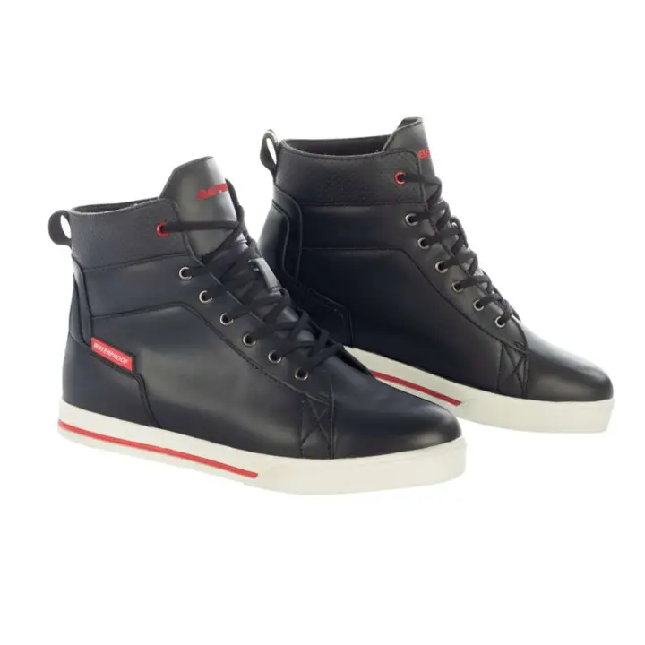 Botas moto piel BERING INDY impermeables negras blancas rojas - 1