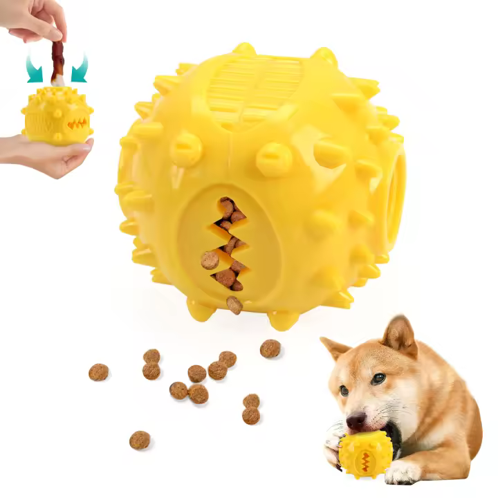 Juguetes Para Masticar Para Perros Juguetes Interactivos De Limpieza Dental Anti Mordedura Con Bolas De Alimentos Que Se Dejan Escapar Juguete Lento Para Mascotas COOLPLAY - 1