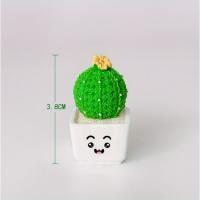 Set De 4 Suculentas De Resina Miniatura De Cactus Para Decoración De Coche Y Oficina Creativas Y Frescas Para Sala De Estar Y Habitaciones - details 4