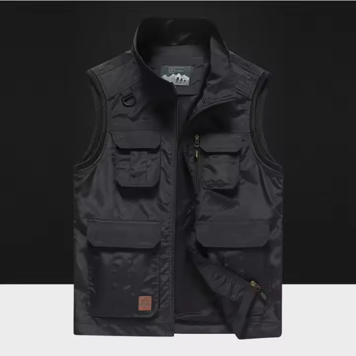 Chaleco Sin Mangas De Algodón Para Hombre Talla 5XL Con Bolsillos Multípleulos Estilo Casual Verano Chaleco Acolchado Con Cierre De Cremallera - 1