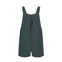 Traje De Mujer Casual De Algodón Lino Suave Con Pierna Ancha Y Bolsillos Estilo Callejero Cómodo Para Verano Color Sólido - details 42