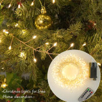 Guirnalda De Navidad De 10M De Plata Con Luces Cadena Para Decoración Exterior Y Interior Jardín Árbol Boda Iluminación De Fiestas 220V - details 0