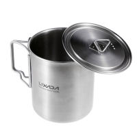 LIXADA Taza De Acero Inoxidable Portátil De 750ml Con Tapa Y Manija Plegable Para Camping Cocina Picnic Deportes Al Aire Libre - details 24