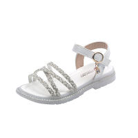 Sandalias Romanas Para Niñas Con Tiras Abiertas Y Color Sólido Alta Top Con Resaltos Vacaciones Nuevas Zapatos Planos Casuales De Verano Para Niños - details 14
