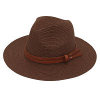 Sombrero De Paja De Verano Panama Tejido De Hierba Transpirable Estilo Europeo Y Americano Sombrero De Sol Para Playa Casual Para Mujeres - details 8
