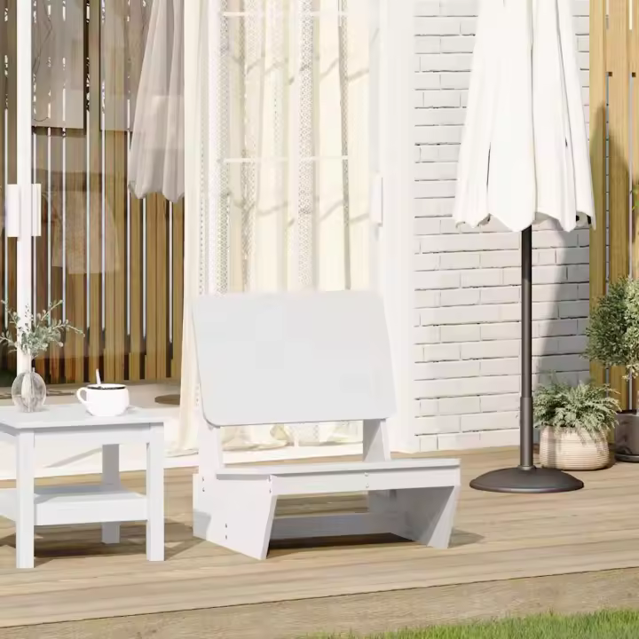 vidaXL Silla de jardín madera maciza de pino 60x64x70,5 cm en color Blanco/Marrón cera/Natural | cómodas modernas ergonómicas para comedor cocina salón hogar - 1