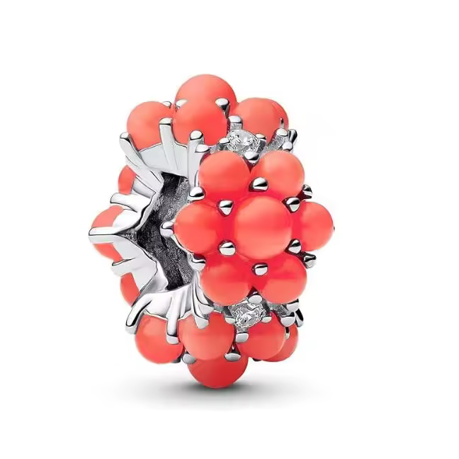 Pandora Moments 793897C01 - Abalorio de plata de ley con circonitas (compatible con colgante Moments), 11,5x10,7x7,3 mm, Plata de ley, Circonita cúbica，Viene con embalaje de caja de regalo original. - 1