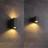Lámpara De Pared LED GU10 Aluminio IP65 Impermeable Para Interior Y Exterior Luz De Jardín Y Porche Negra Montaje En Superficie - details 4