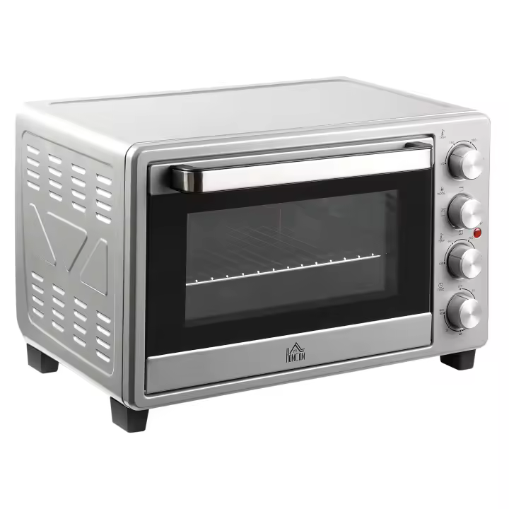 HOMCOM Mini Horno Eléctrico 32L 1600W Horno Eléctrico de Sobremesa con 3 Modos de Calor Temporizador Bandeja Ajustable y Temperatura Regulable 52,2x38,1x33,5 cm - 1