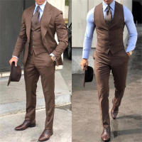 Traje Clásico Negro Para Hombre 3 Piezas Traje De Boda Con Chaleco Y Pantalones Estilo Tuxedo Cuello En Pico Moda Negocios - details 2