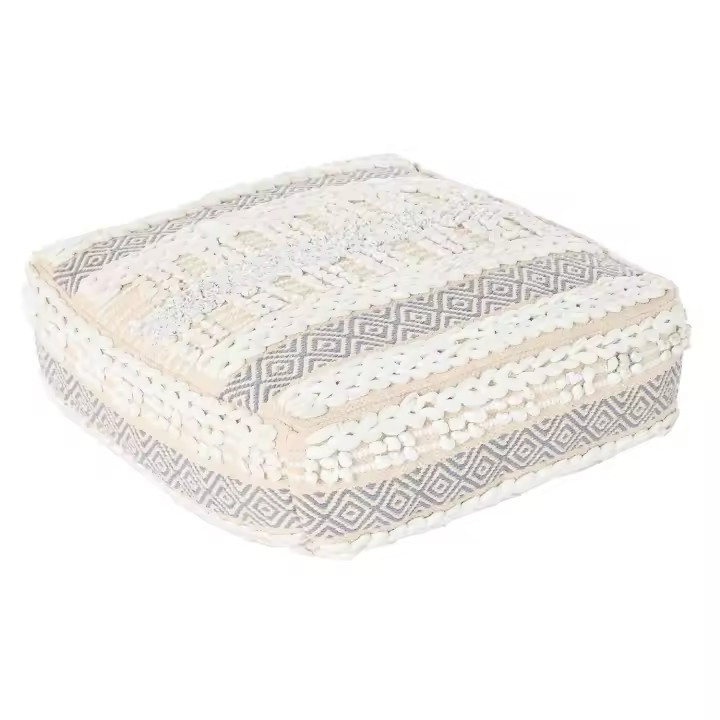 COJIN SUELO ALGODON 60X60X25 6300 GR, RAYAS BLANCO LD193922 - EL MEJOR COMPLEMENTO PARA TU HOGAR FIJALO - 1