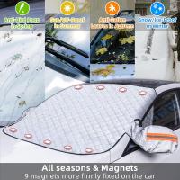 Cubierta para parabrisas de coche, parasol delantero con 9 parasoles magnéticos para coche (170 x 140 cm) - details 1