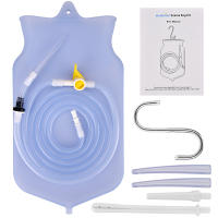 Kit de bolsa de Enema plegable de 2L, boquilla de riego de vagina, lavado Anal de silicona, higiene femenina, bolsas de limpieza de Colon - details 0