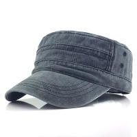 Gorras militares de algodón lavado Gorras de cadete del ejército Diseño único Gorra vintage de parte superior plana - details 4