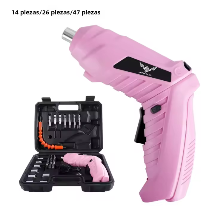 JENABOM Destornillador Eléctrico Mini Rosa 3.6v Herramienta De Poder Recargable Y Sin Cable Para Mantenimiento Doméstico - 1