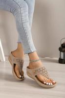 Chinclas de Verano with Costura, Tacón de cuña, Suela Gruesa, para el pie - details 5