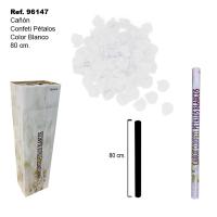 PACK DE 12 CAÑONES DE CONFETI CON FORMA DE PETALOS BLANCOS 80CM SINI - details 0