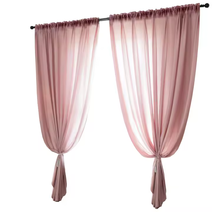 Cortina Moderna Y Minimalista De Color Sólido Translúcida Para Decoración De Sala De Estar 1 Pieza Con Bolso De Percha Proporciona Privacidad - 1