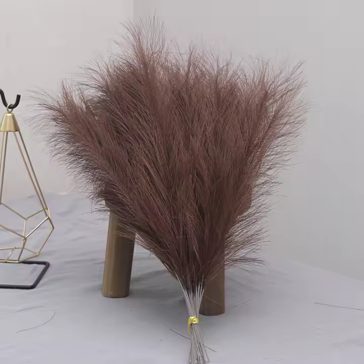 Tenvity 15pcs Bouquet De Flores De Pampas Artificiales Para Decoración De Hogar Boda Navidad Vaso DIY Fiesta Bedroom Plantas De Juncos Falsas - 1