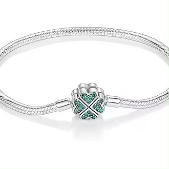 Pulsera de cadena de serpiente de plata de ley 925 con dije de mariposa y corazón con circonita cúbica 5A para mujer Pulseras para ella - 1