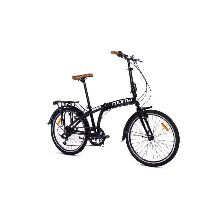 Moma Bikes - Vélo de Ville Pliant 24"- Cadre Alu - SHIMANO 7 Vitesses - Selle Comfort - Noir - 1