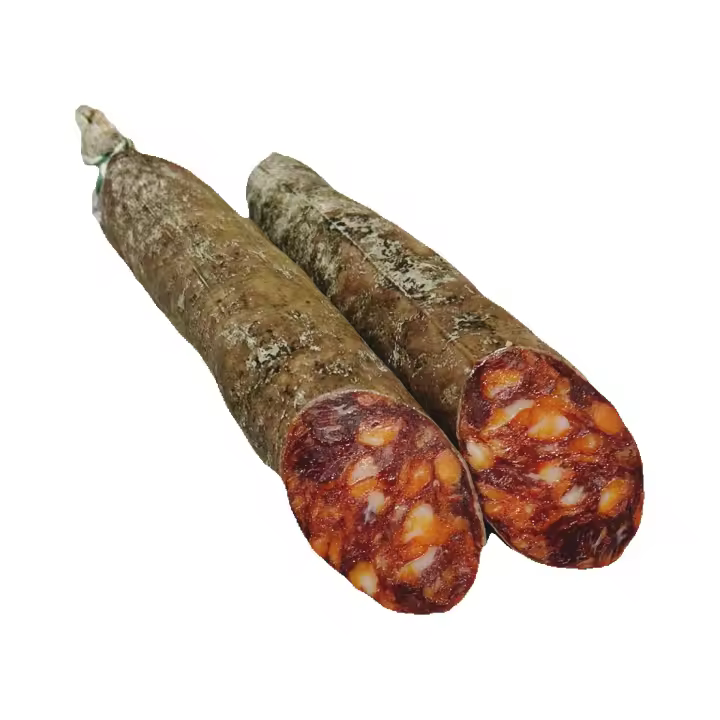 CHORIZO IBERICO BELLOTA - Pieza 1.0Kg 1.2Kg - Em 2 trozos y al vacío - Elaboración tradicional - Ibéricos Faustino Gil - - 1