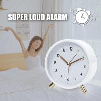 Reloj Despertador Analógico, Súper Silencioso sin Tictac with Luz Nocturna, Funciona con Barería, Reloj de Metal Redondo de Moda para Oficina, Dormitorio, Ancianos, Adultos, Niños - details 3