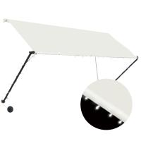 vidaXL Toldo retráctil con LED 250x150 cm Color Amarillo y blanco, Antracita, Crema Protección Rayos UV para Terraza Patio Exterior Jardín - details 0