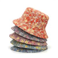Sombrero De Buho De Panales Para Mujer 2024 Moda Impresión Floral Algodón Reversible Protección Solar Estilo Casual - details 0