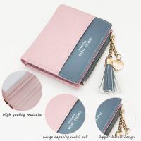Cartera de cuero, tarjetero plegable, monedero pequeño con cremallera, monedero multitarjeta para mujer, monedero para efectivo, tarjetas y billetes (negro) - details 1