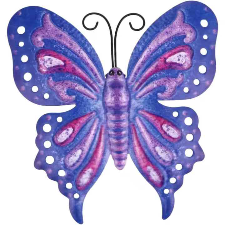 Adorno de jardín de hierro Patrón de mariposa Decoración de Arte de pared Estatua de adorno de jardín para cubierta de valla. - 1