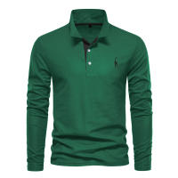 POLO de algodón con solapa nueva para hombre, camisa informal de moda con bordado de cervatillo, manga larga, primavera y otoño, 2024 - details 8