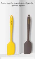 Set De 2 Cuchara De Silicona Para Cocina Y Hornear Utensilios Ecológicos Para Mezclar Pasteles Crema Amarillo/Marrón Scrapers - details 0