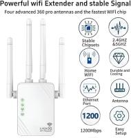 Repetidor WiFi, Extensor WiFi, Amplificador de Señal WiFi 1200Mps, WiFi Booster Doble Banda 5GHz y 2.4GHz, Modo Repetidor/Router/Ap, 4 Antenas, 2 Puertos LAN,Compatibilidad MacBook Air 13-Inch Laptop - details 0