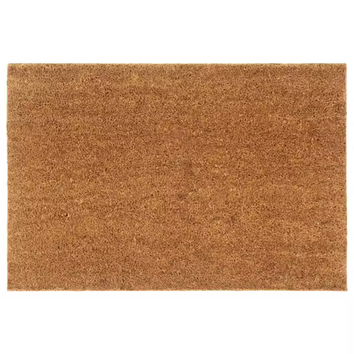 vidaXL Felpudo semicircular de fibra de coco natural 60x90 cm - 1